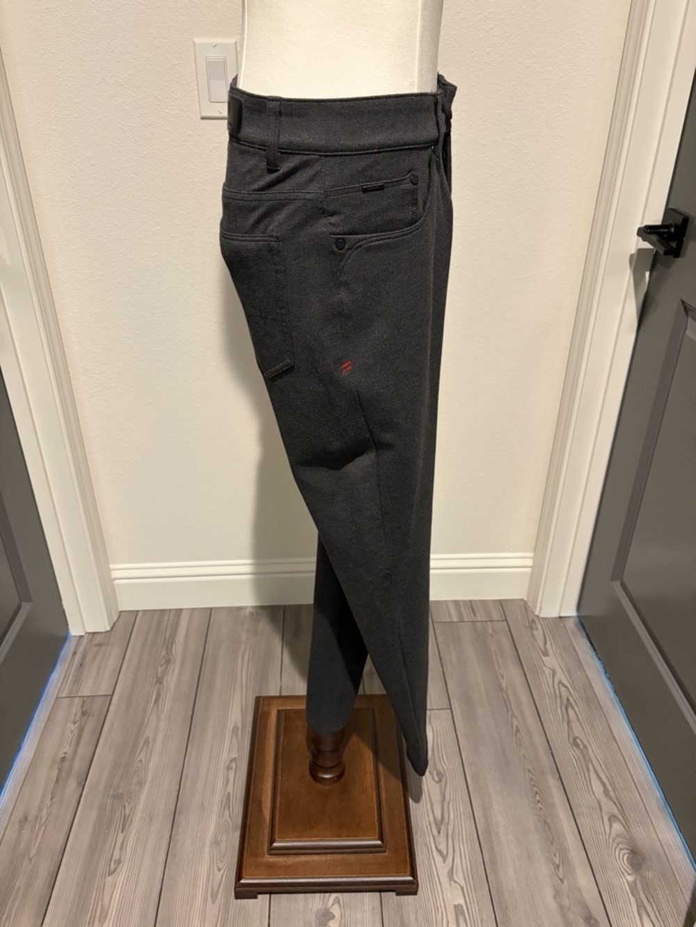 Au Noir Men's Charcoal Slim Fit Stretch Dress Pants 29W 29.5L - Picture 2 of 5